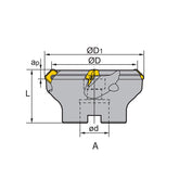 Face milling FMA02 Kr: 45°  FMA02-050/063/080/100/125-A22/A27/B32/B40-SE12-03/04/05/06 - Makotools Industrial Supply Tools for Metal Cutting